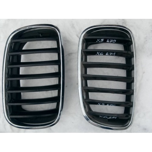 Решетка радиатора капота, ноздря капота левая BMW X5, E70, 51137185223, 51712150245