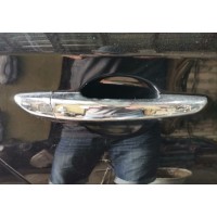 Ручка двери задняя правая хром Hyundai Sonata Hybrid 15-18 (LF) USA 82661-C1010 с разборки в Херсоне в Николаеве в Одессе в Киеве в Виннице у Львові в Ровно